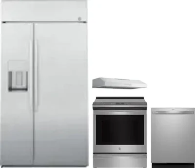 4 Piece Package Includes Refrigerator, Range, Hood And Dishwasher